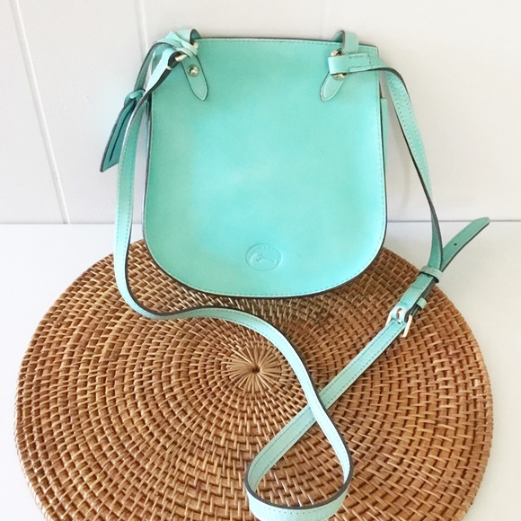 DOONEY and BOURKE Authentic Vintage Turquoise Leather Crossbody Shoulder Bag - Picture 5 of 9